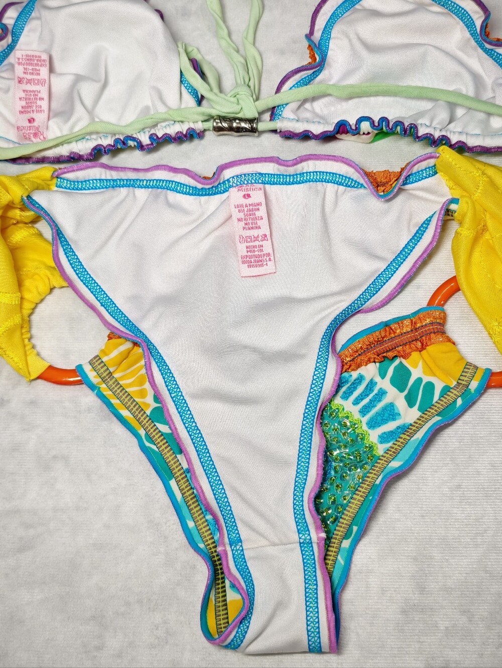 Rosa Mistica Y2k Columbian bikini beaded sequins green yellow blue orange purple - Picture 8 of 10